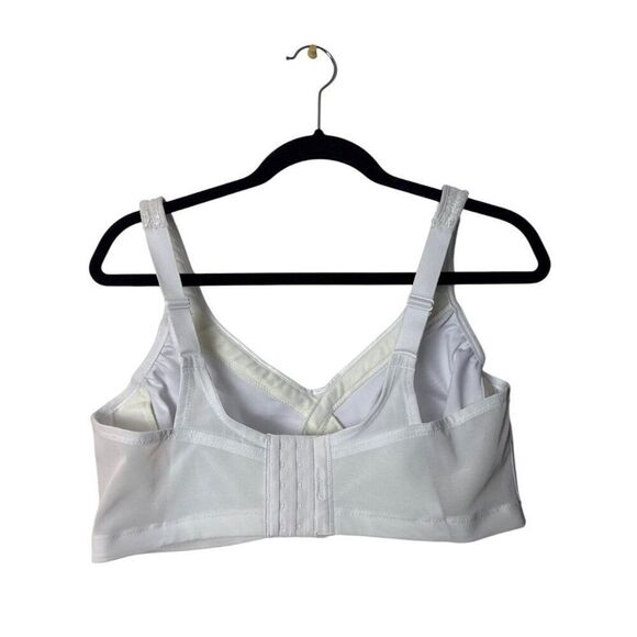 Glamorise Womens Full-Figure White Lace Support Bra 42D Adjustable Straps - Picture 2 of 7